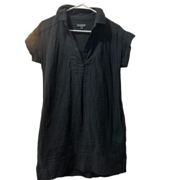 J. Crew Gauze shirt dress xs Beach Goth Grunge mobwife Minimalist Preppy - Picture 1 of 11